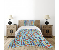 Colored Women's Boots Shoes Bedspread Set