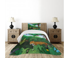 Exotic Birds with Snakes Bedspread Set