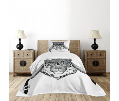 Hipster Cat Modern Design Bedspread Set