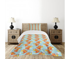 Fire Bird Feathers Bedspread Set