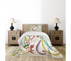 Bird in Retro Tones Bedspread Set