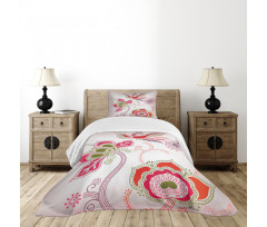 Mystic Bird Eastern Floral Bedspread Set