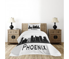 City Silhouette Skyscrapers Bedspread Set