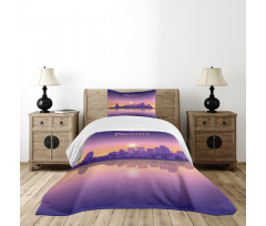 American City Skyline Dawn Bedspread Set