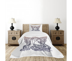 Long Hair Girl and Halo Bedspread Set