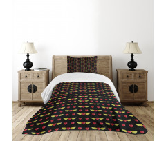 Love Art Heart on Dark Bedspread Set