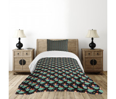 Abstract Girl with Fish Bedspread Set