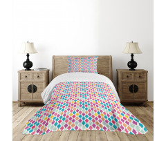 Rhombus Shapes Abstract Bedspread Set