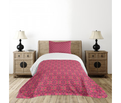 Patchwork Floral Squares Bedspread Set