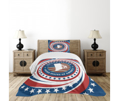 Swirled Stars and USA Bedspread Set