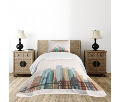 Buildings Bridge Urban Bedspread Set