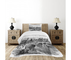 Albert Bridge Glasgow Art Bedspread Set