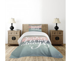 Pastel Tones Romantic Words Bedspread Set