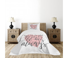 Heart and Love Words Bedspread Set