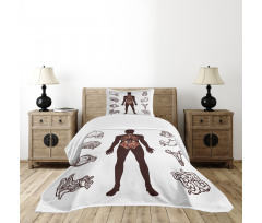 Organs Infographic Image Bedspread Set