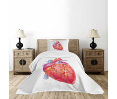 Polygon Art Human Heart Bedspread Set