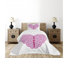 Brain Look Simple Heart Bedspread Set