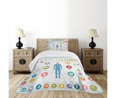 Water and Human Body Info Bedspread Set