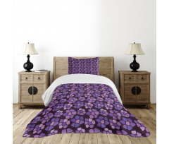 Purple Tone Creative Spots Bedspread Set