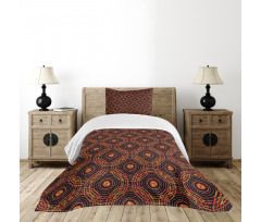 Abstract Circles and Flora Bedspread Set