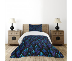 Dotted Waves Illustration Bedspread Set