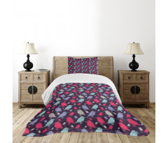 Vivid Kingfishers Pattern Bedspread Set
