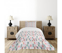 Colorful Hand Drawn Nature Bedspread Set