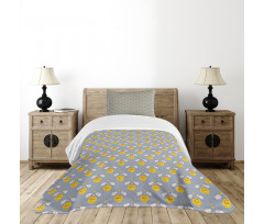 Hand Drawn Abstract Insects Bedspread Set