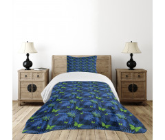 Jungle Plants Butterfly Fern Bedspread Set