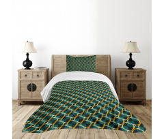 Checkered Pattern Rings Bedspread Set