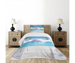 Summer Seaside with Palms Bedspread Set