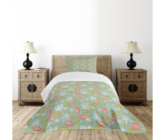 Retro Blossom Rough Rose Bedspread Set