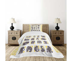 Grey Animal Bedspread Set