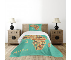 Savannah Map Tribal Bedspread Set