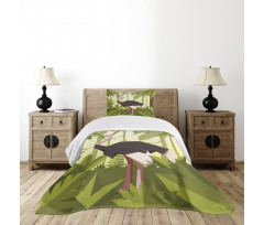 Jungle Animal Fractal Style Bedspread Set