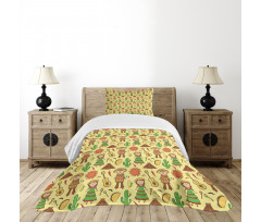 Music Man and Woman Cultural Bedspread Set