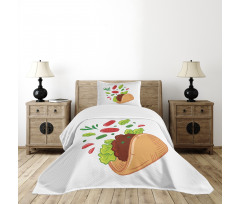 Mexican Tortilla with Veggies Bedspread Set