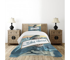 Dangerous Fish Holds Plaque Bedspread Set