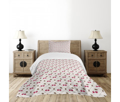 Diamond Lines with Cherry Bedspread Set