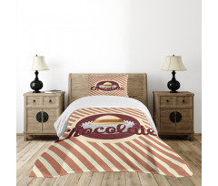 Chocolate Typography Bedspread Set