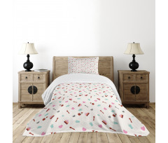 Cake Milkshake Hearts Bedspread Set