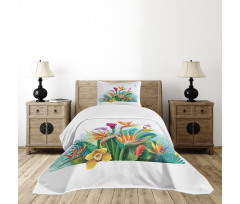 Exotic Flower Strelitzia Bedspread Set