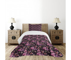 Retro Wild Flowers Motifs Bedspread Set