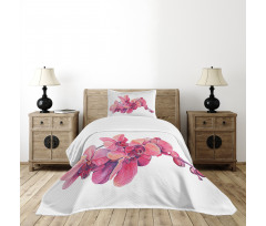 Pink Blossoms on a Branch Bedspread Set
