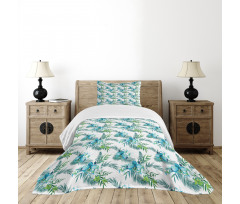 Floral Watercolor Nature Bedspread Set