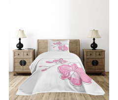 Simple Hand-drawn Flowers Bedspread Set