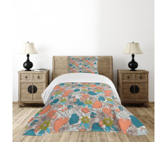 Tulips Poppy and Foliage Bedspread Set