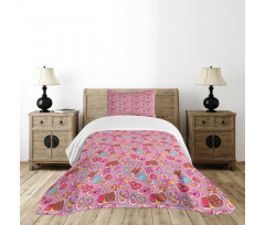 Cartoon Style Colorful Design Bedspread Set
