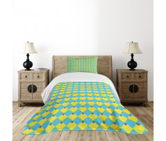 Geometric Rhombus Pattern Bedspread Set