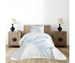 Buildings Urban City Love Bedspread Set